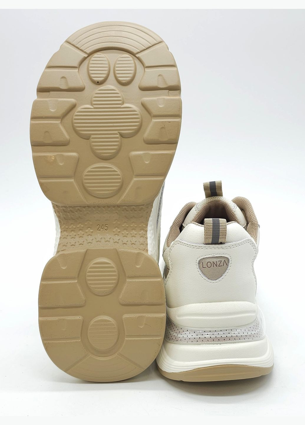 Бежевые всесезонные женские кроссовки бежевые кожаные l-10-40 23 см(р) Lonza