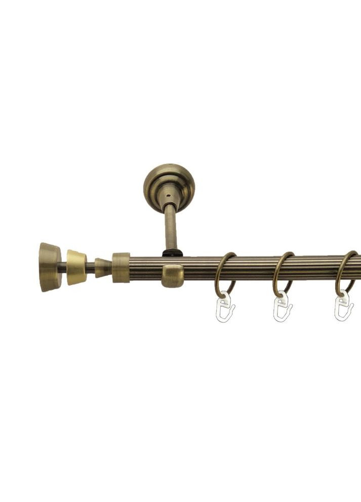 Карниз Піраміса металевий однорядний відкритий рифлена труба Антик 19 мм 160 см (00-00017273) ORVIT (300284837)