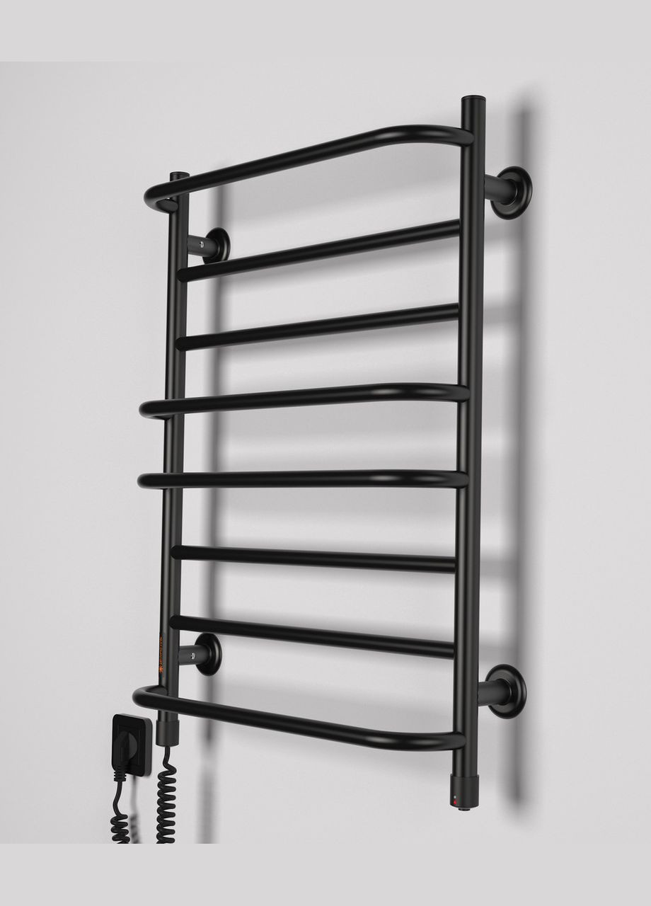 Сушарка для рушників електрична електрикаПЛИЙ СВІТ Комфорт N2 чорний лівобічний з кнопковим перемикачем Теплий світ (317937536)