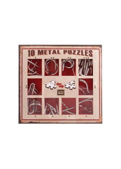 Набір головоломок 10 Metall Puzzles red 3D Puzzle 473358, 10 головоломок Eureka (302317776)