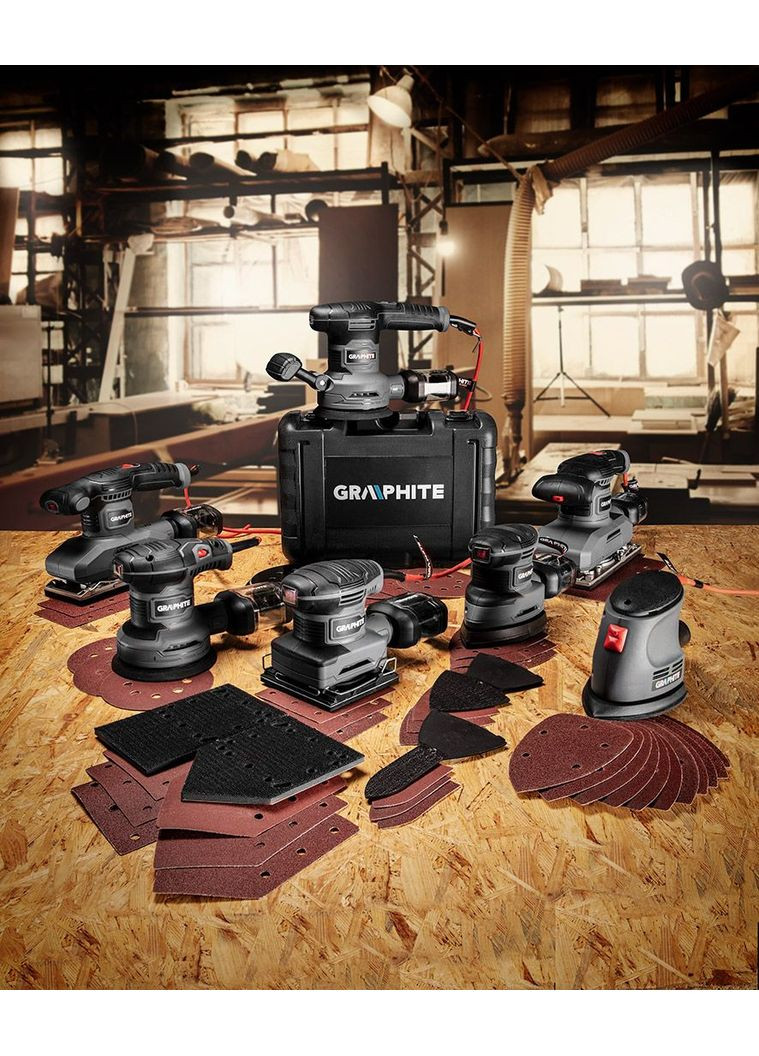 Шліфмашина вібраційна Delta 105Вт платформа 140х140х97 24000кіл·хв 0.87кг Graphite (360399697)