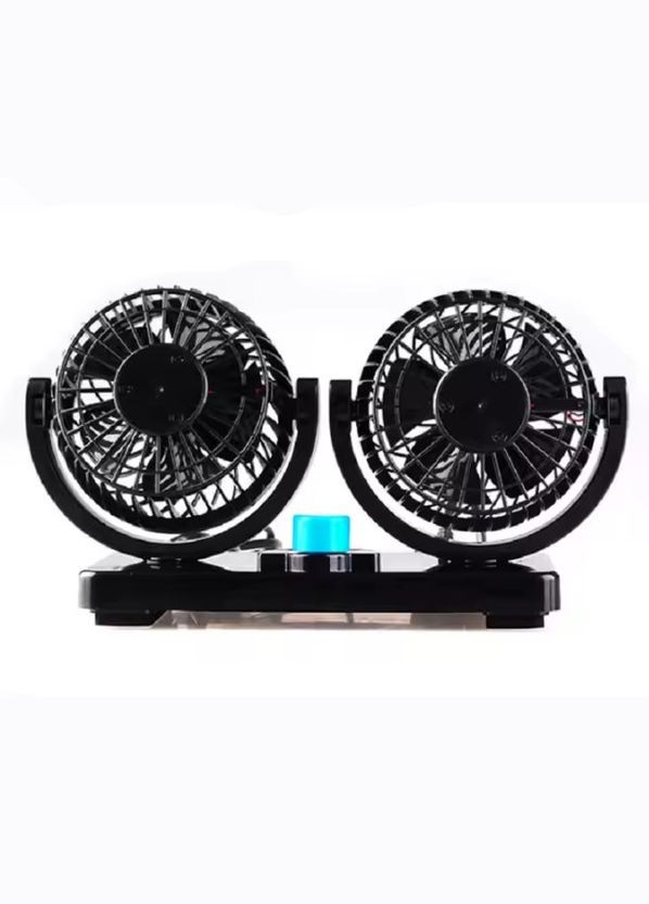 Двойной вентилятор Mitchell HX-T303 12V для автомобиля с регулятором скорости от прикуривателя черный (2104618533) No Brand (330578998)