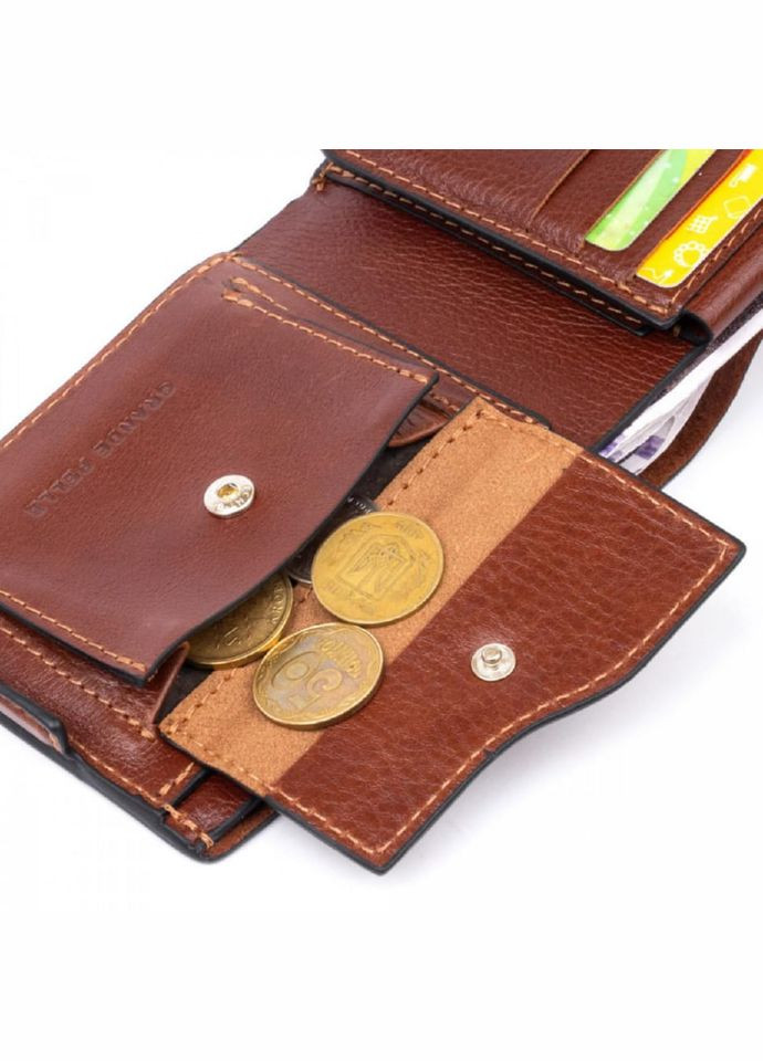 Шкіряне портмоне Аmico, глянець коньяк 515623 Grande Pelle (324622968)