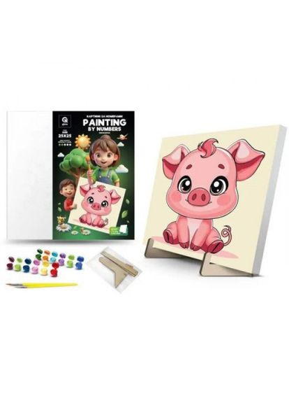 Картина за номерами на підставці "Порося" (25х25 см) qbee (318020577)