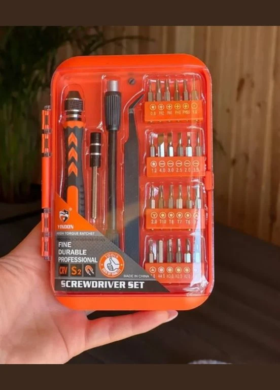 Набір викруток прецизійні 28 в 1 Screwdriver set викрутки з тріскачкою в кейсі багатофункціональний набір інструментів No Brand (337509363)