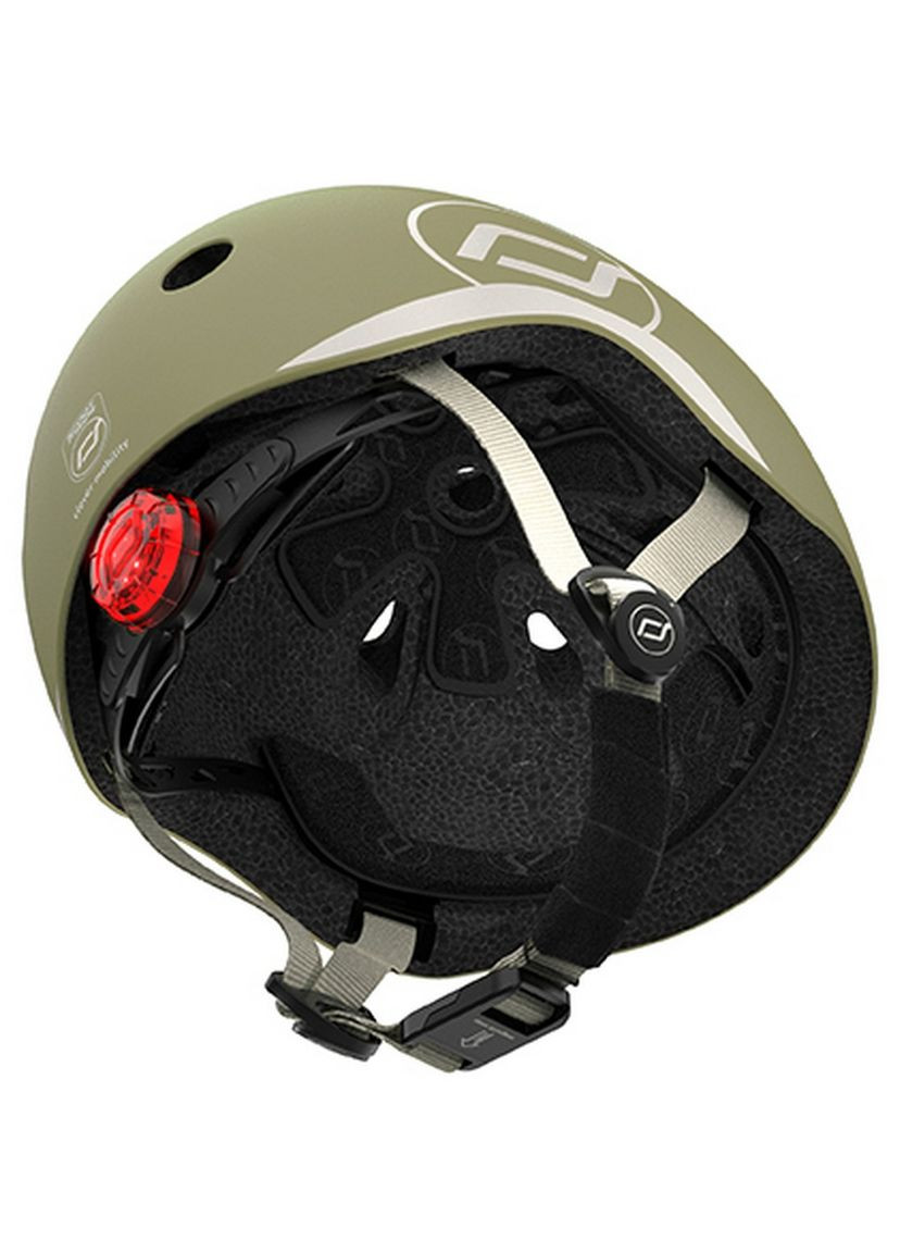 Шолом захисний дитячий Scoot and Ride оливковий з ліхтариком 45-51см (SR-) Scoot&Ride 181206-OLIVE (336549853)