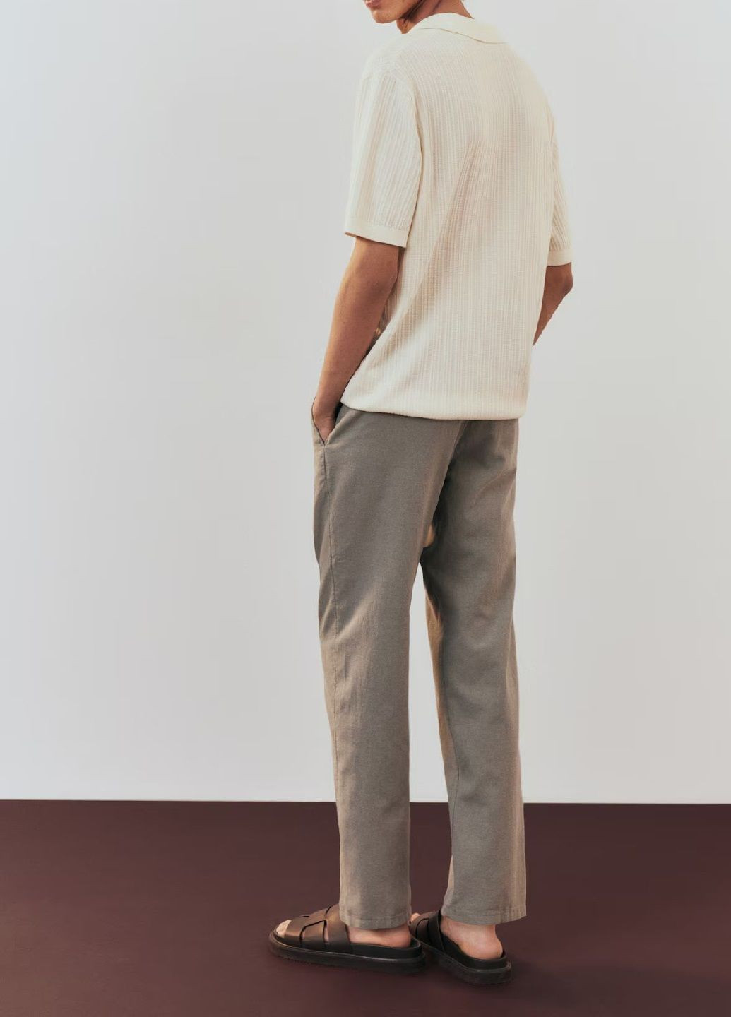 Молочная футболка-поло для мужчин H&M