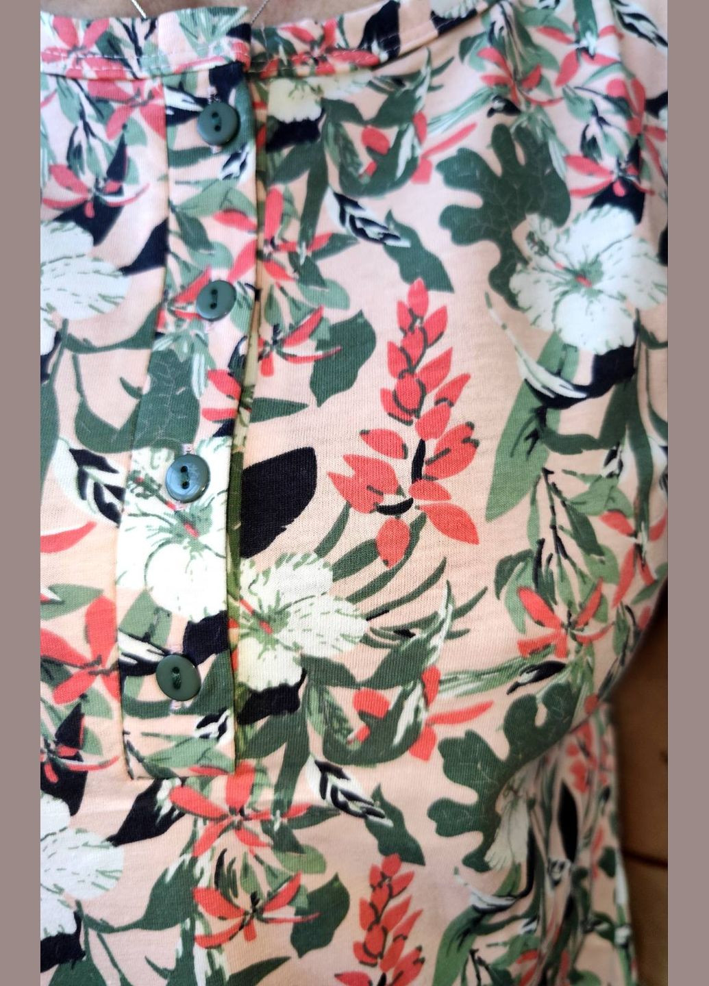 Комбинированное повседневный женское летнее платье для дома и отдыха большого размера SGI с цветочным принтом