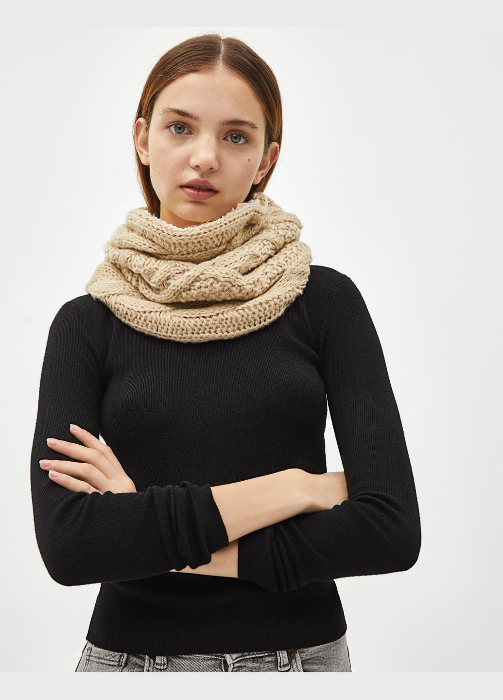 Шарф - хомут,бежевий, Bershka (316215813)