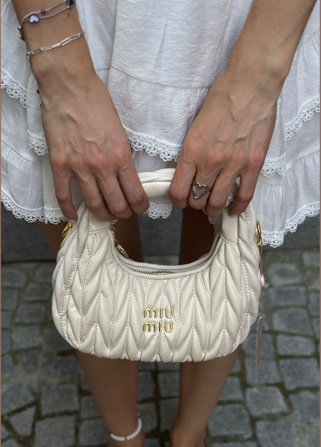 Жіноча сумка Miu miu 2178 біла молочна No Brand (301065003)