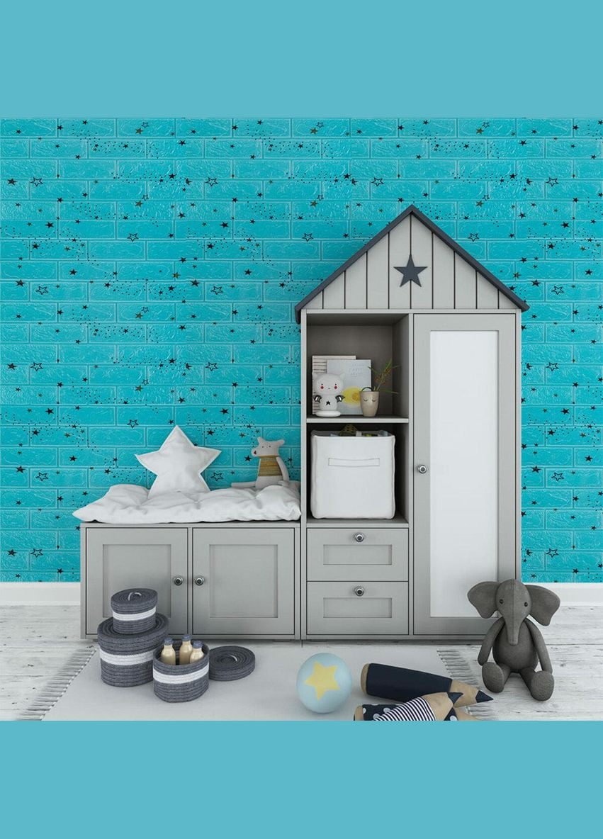 Самоклеящаяся 3D панель голубые звезды 700х770х3мм (321) SW-00001342 Sticker Wall (300241755)