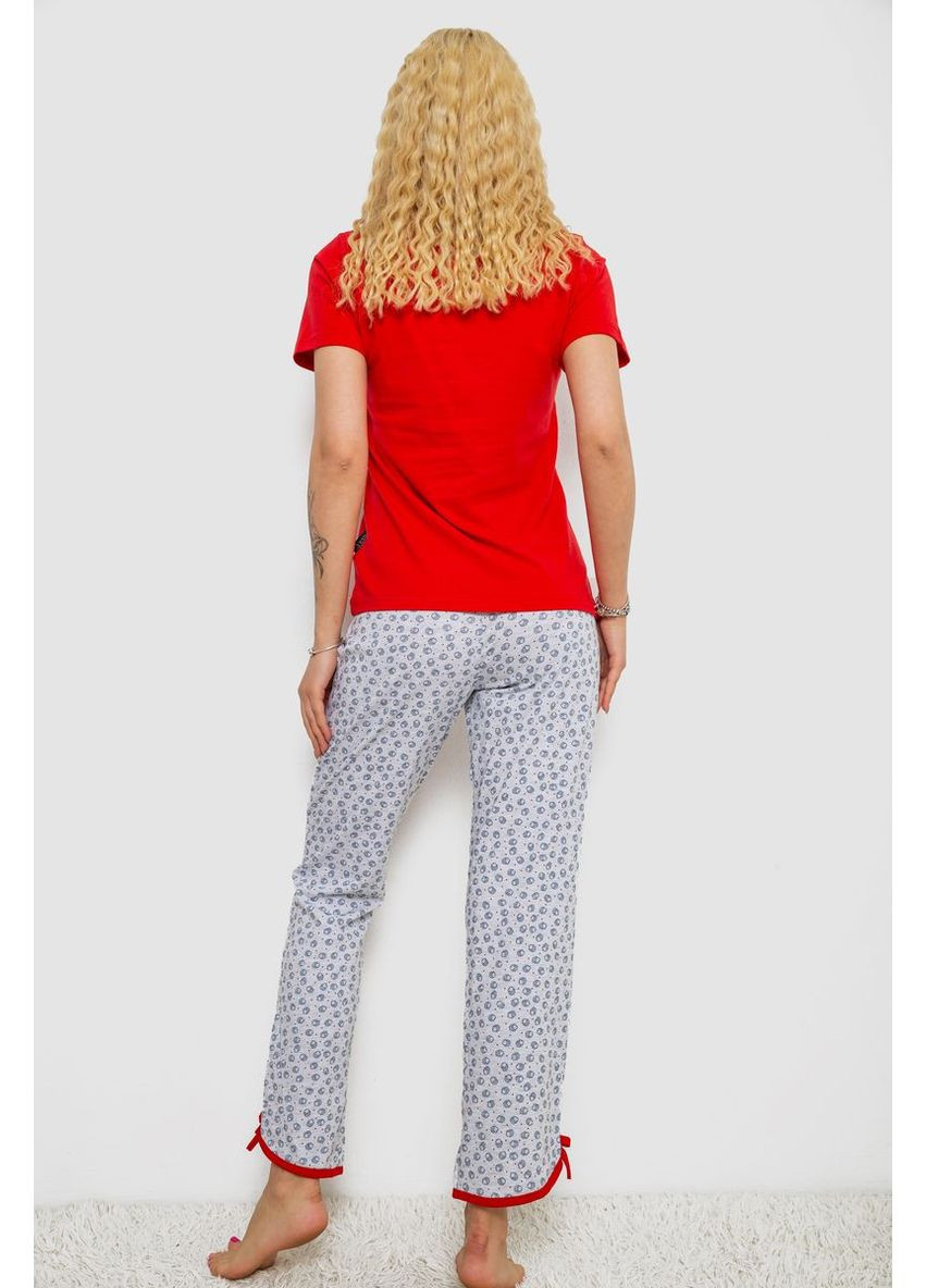 Красная всесезон пижама женская с принтом, 243r2039 Ager