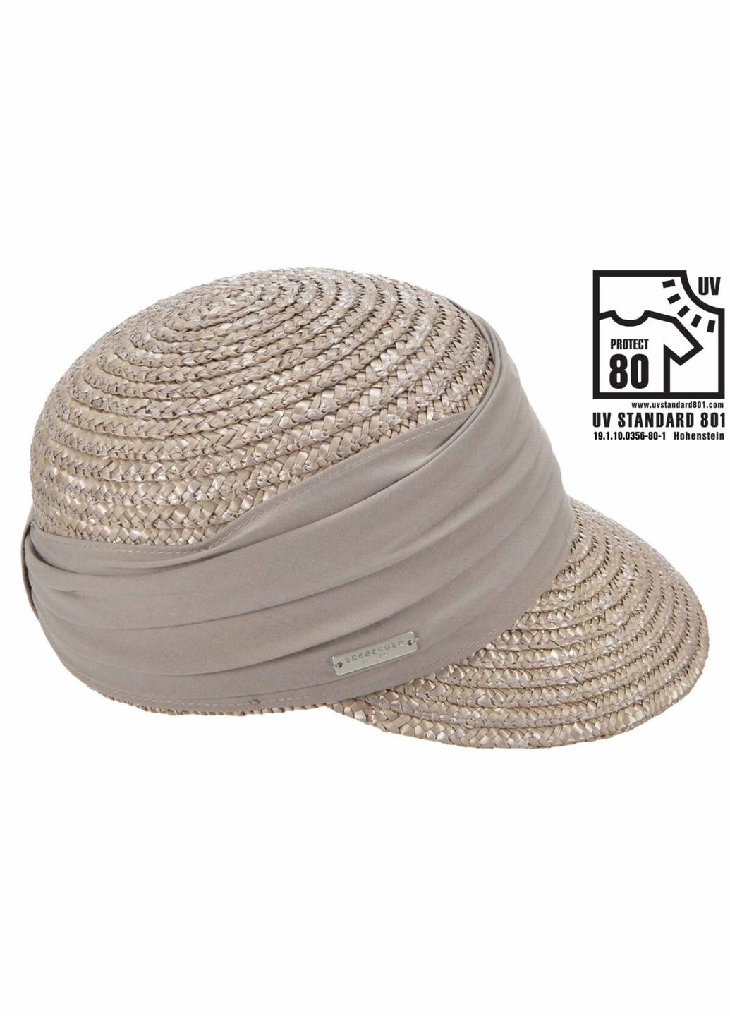 Кепка жокейка солом'яна сіра (SC52162) Seeberger (295637945)