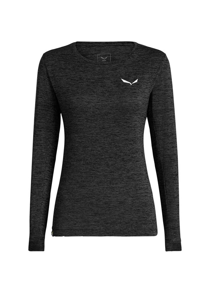 Футболка Puez Melange Dry L/S Tee Wmn Черный Salewa (360238440)