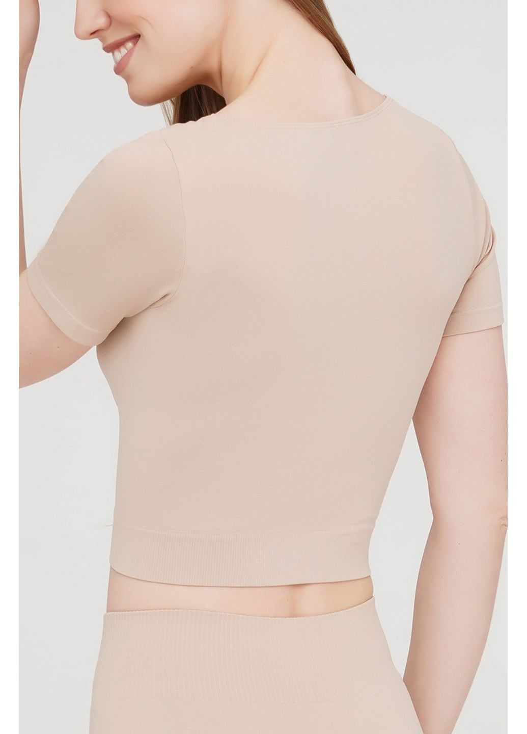 Топ бесшовный с короткими рукавами Crop T-Shirt Giulia — 354777755