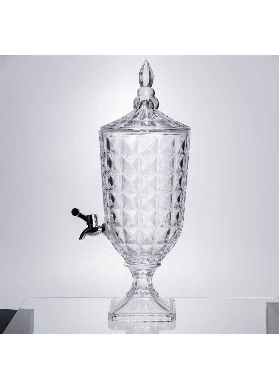 Лимонадниця скляна з краном 3 л для напоїв на свята та повсякденне використання прозора для сервірування Yiwu (370432274)