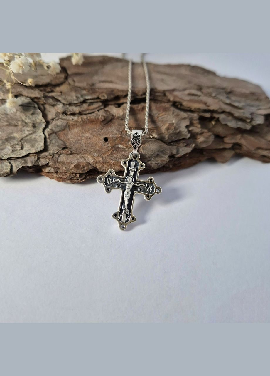 Серебряный крест с распятием черненное серебро 925 пробы 35020ч 3.00г No Brand (306742826)