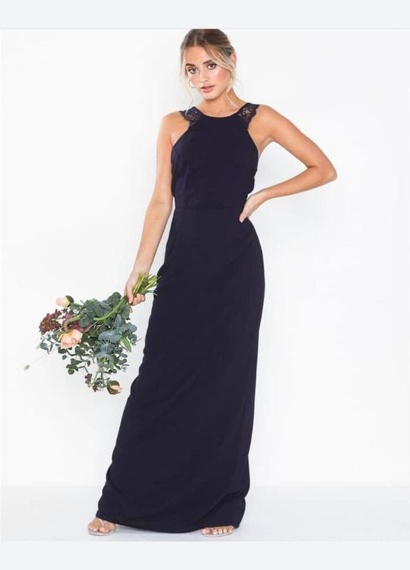 Синя вечірня сукня з відкритою спинкою NLY TREND