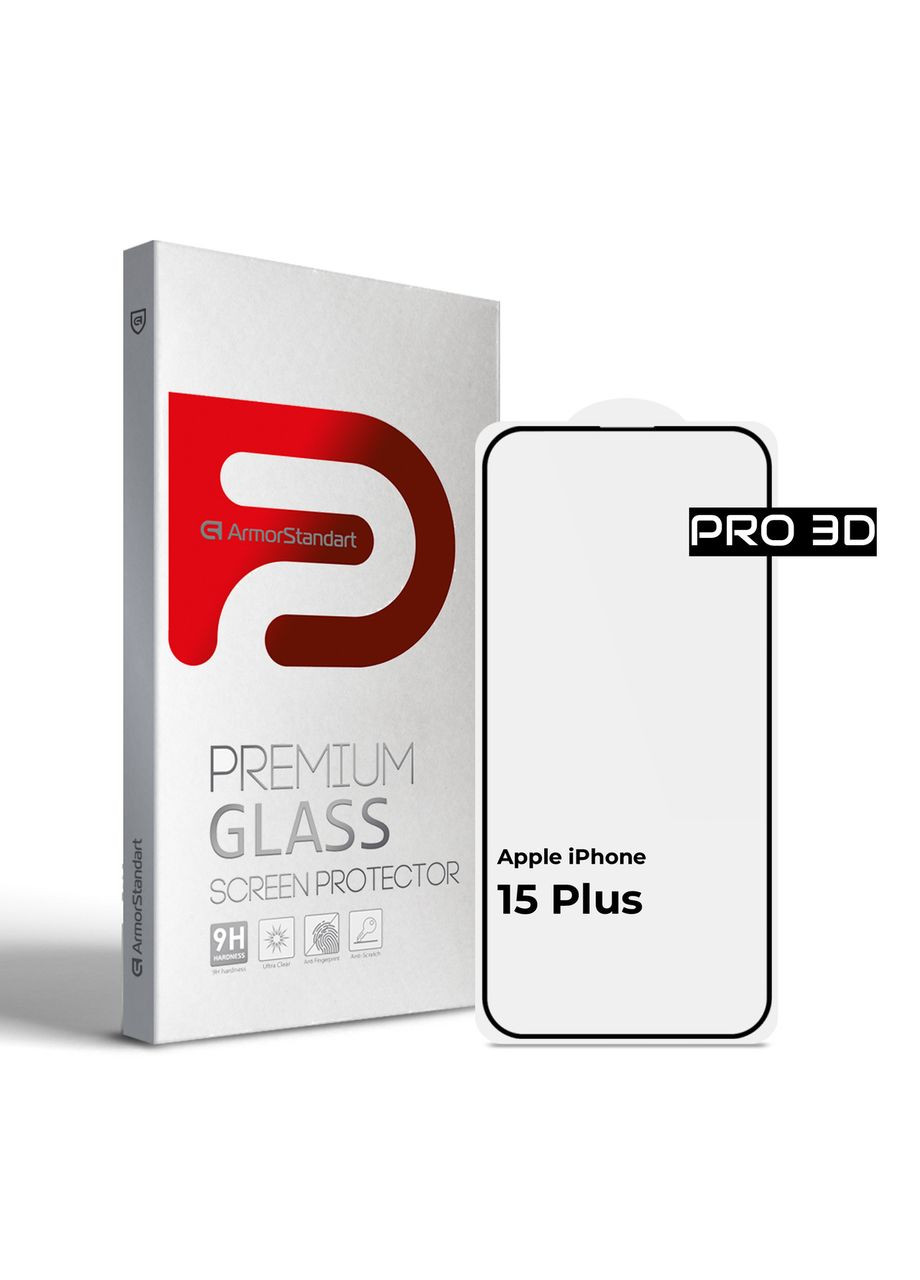 Защитное стекло Pro 3D для iPhone 15 Plus Black (ARM68218) ArmorStandart (327884112)