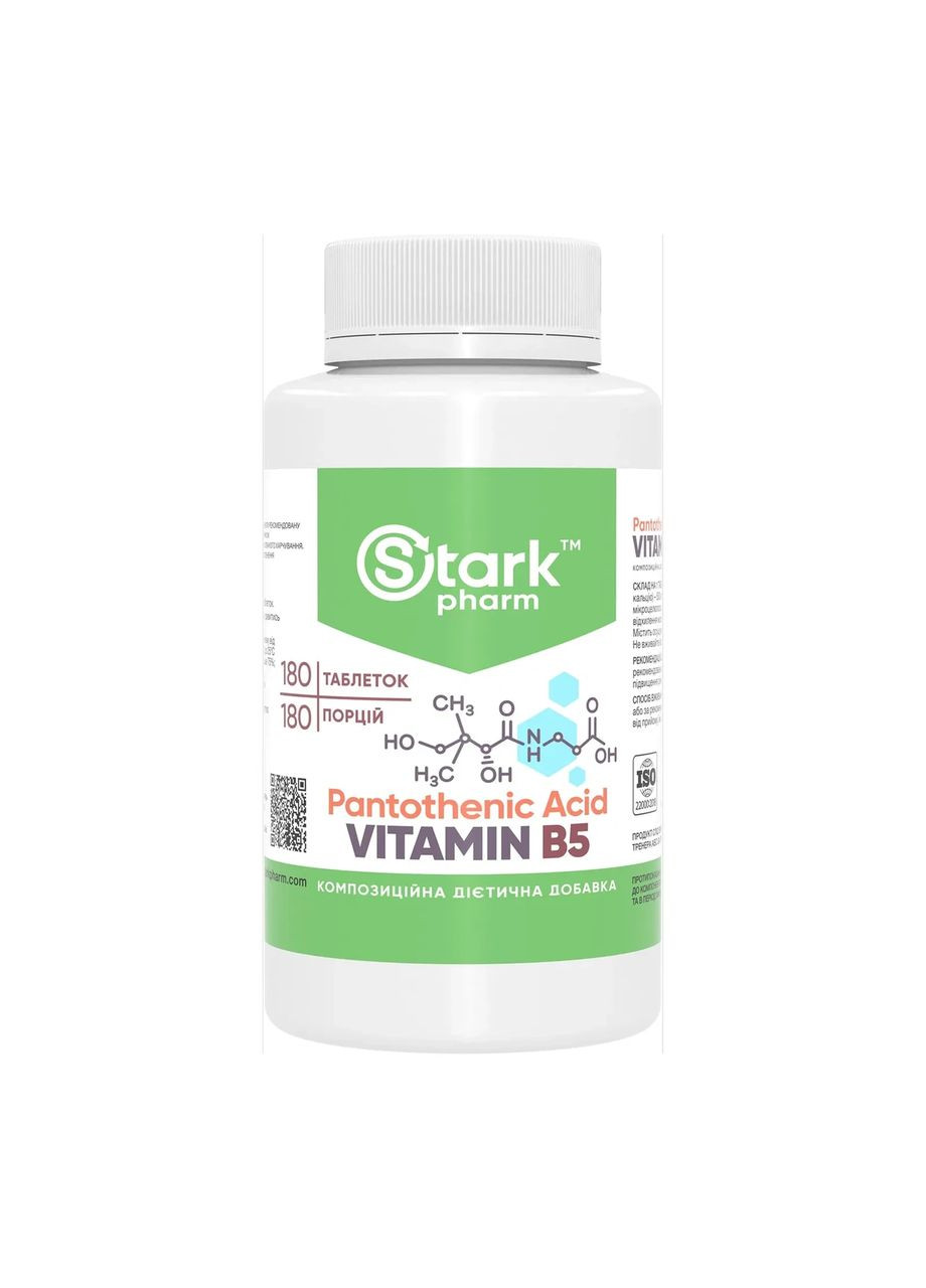 Пантотеновая кислота витамин B5 Pantothenic Acid Vitamin B5 500 мг, 180 таблеток Stark Pharm (361117641)