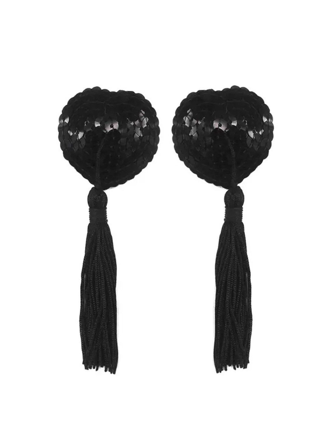 Наклейки на грудь пэстисы для ролевых игр черные с кисточками We Love (284279515)