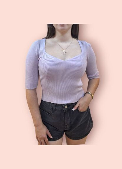 Футболка вискозная с фигурным вырезом, (арт. 408) No Brand - (350886027)