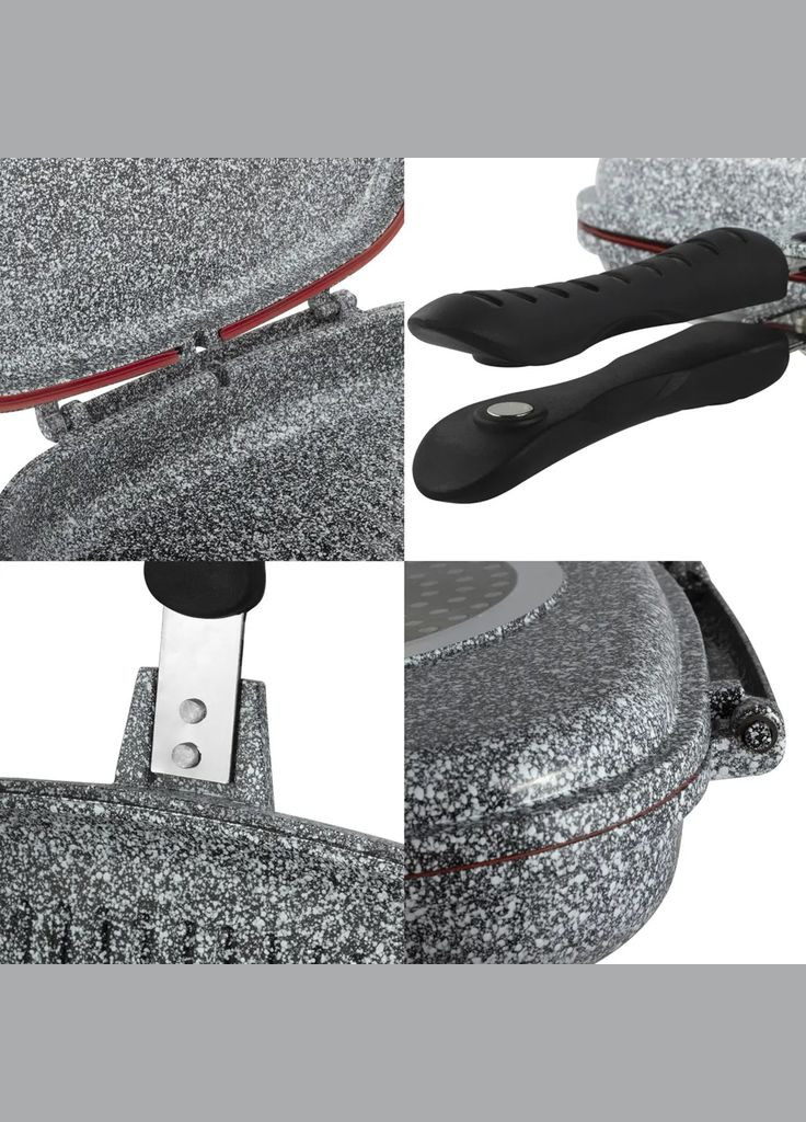 Сковорода-гриль подвійна KM-100516 32х7.5 см сіра Ofenbach (347247228)