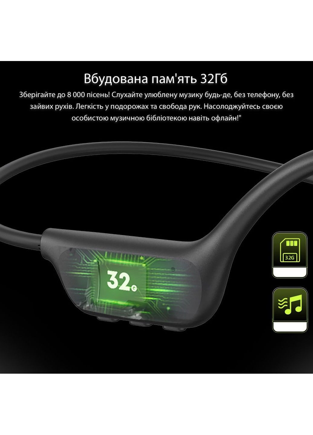 Наушники с костной проводимостью BE17 Black Langsdom (361072361)