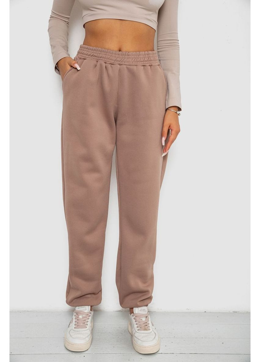 Спортивні штани жіночі на флісі, колір мокко, 238R58671 Ager (358516454)