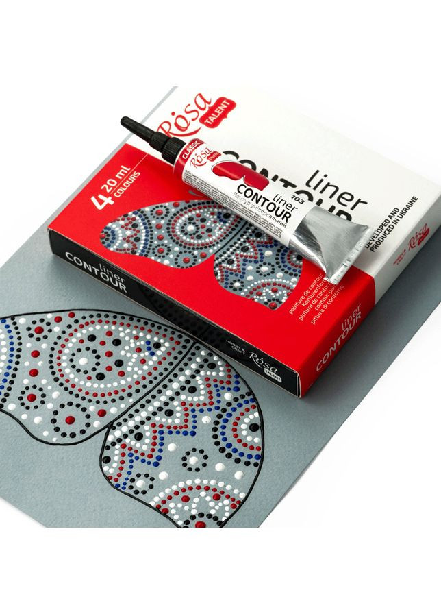 Набор контуров универсальных классического цвета 4х20 мл. Rosa Talent (362661622)