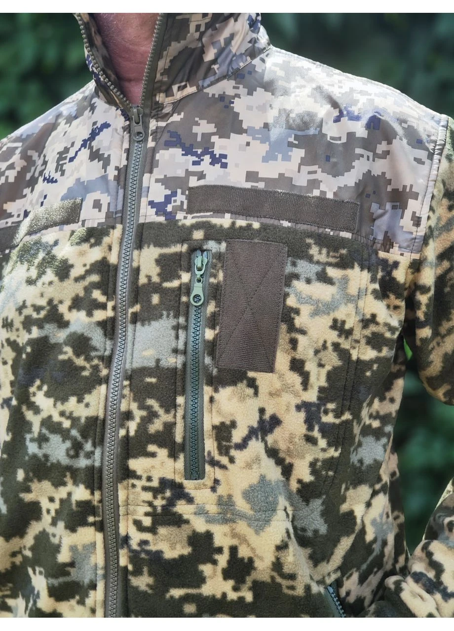Кофта флісова тактична | Фліска тактична з плащівкою Піксель No Brand (382700777)