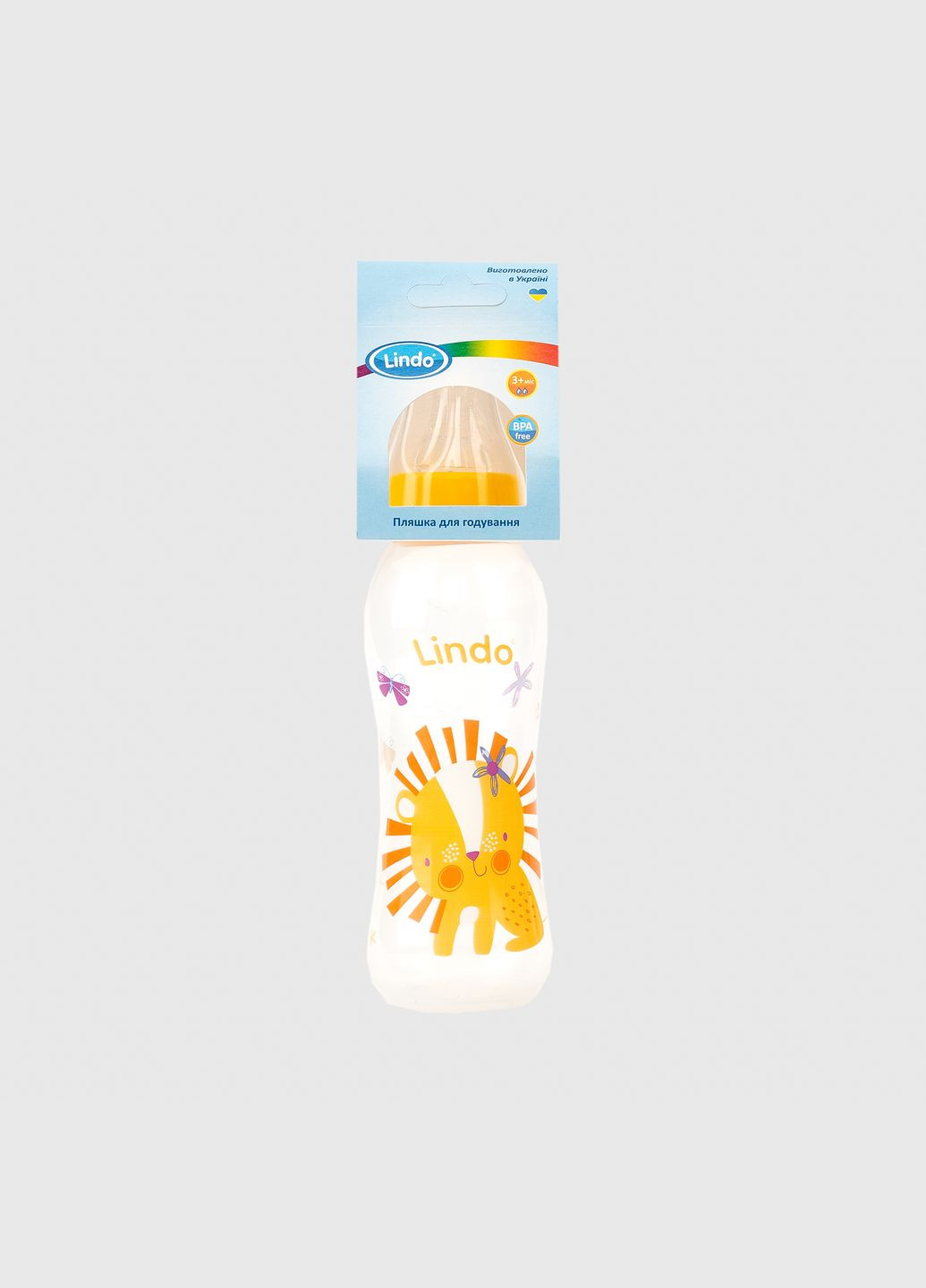 Пляшка кругла LI145 з силіконовою соскою Lindo (286420653)