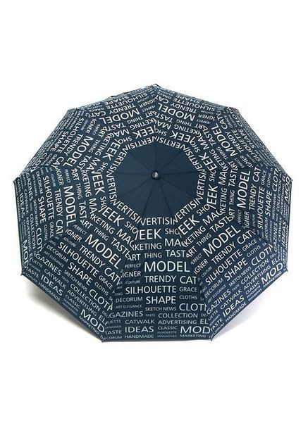 Синя парасолька 593 "words" напівавтомат жіночий на 9 спиць темно- синя Toprain середня (366891719)