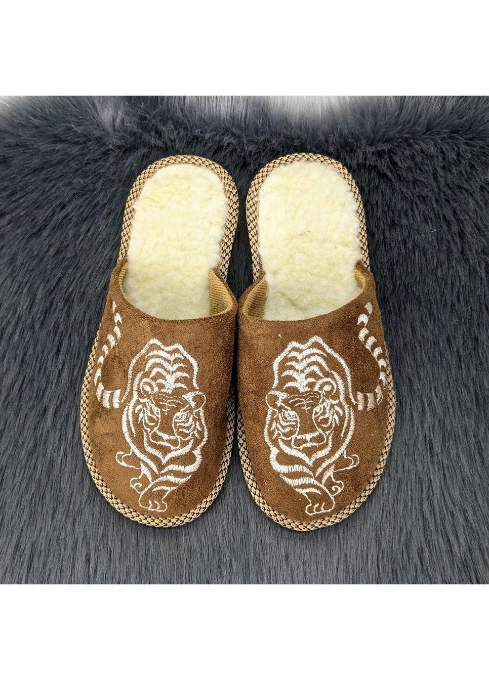 Коричневые тапочки детские Белста