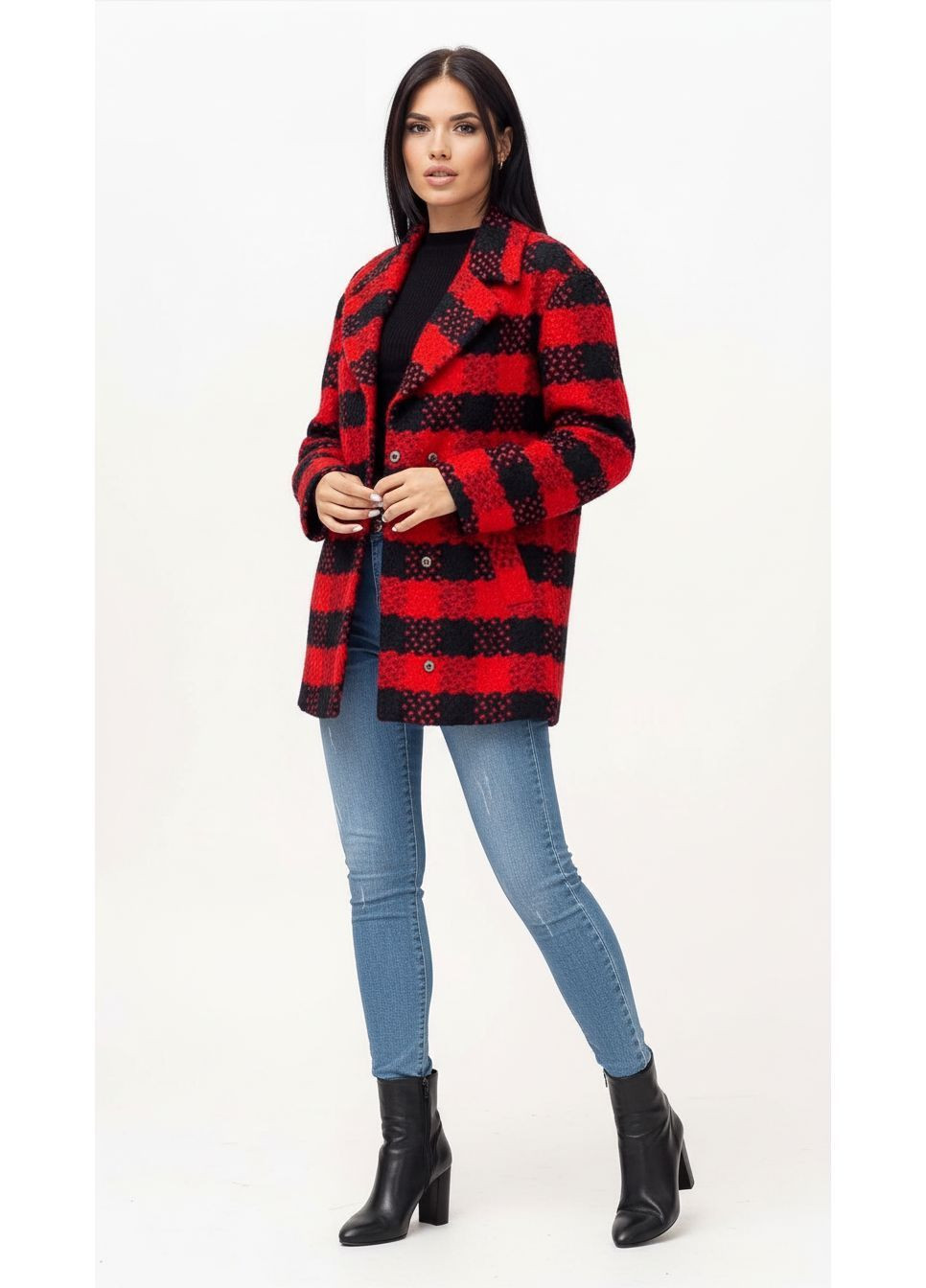 Червоне демісезонне Пальто жіноче Emis