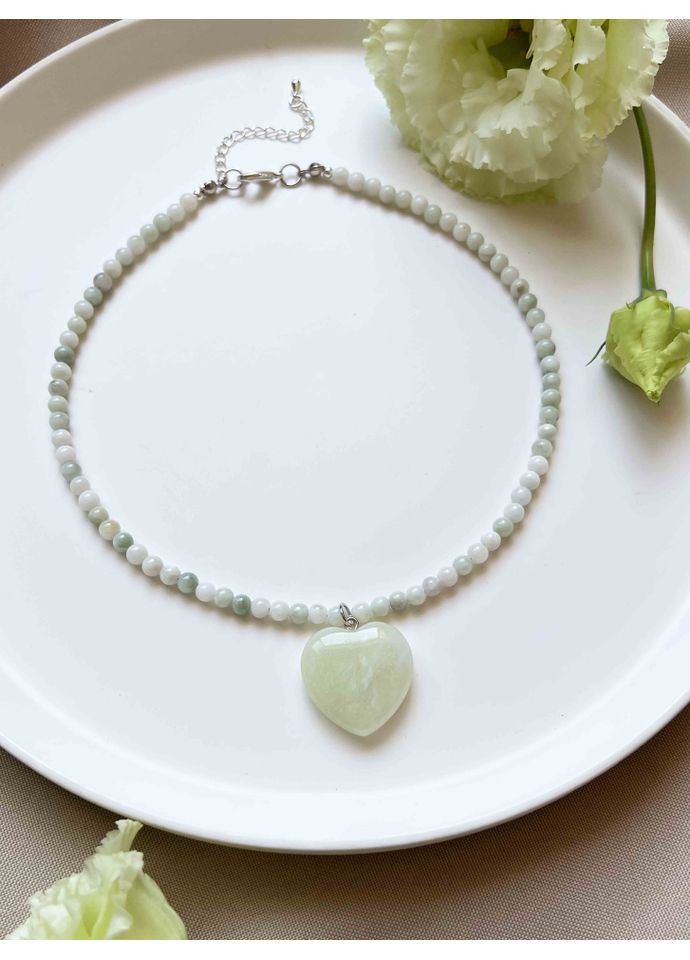 Чокер из нефрита с подвеской каменное сердце 5210 LeBijou (368559325)