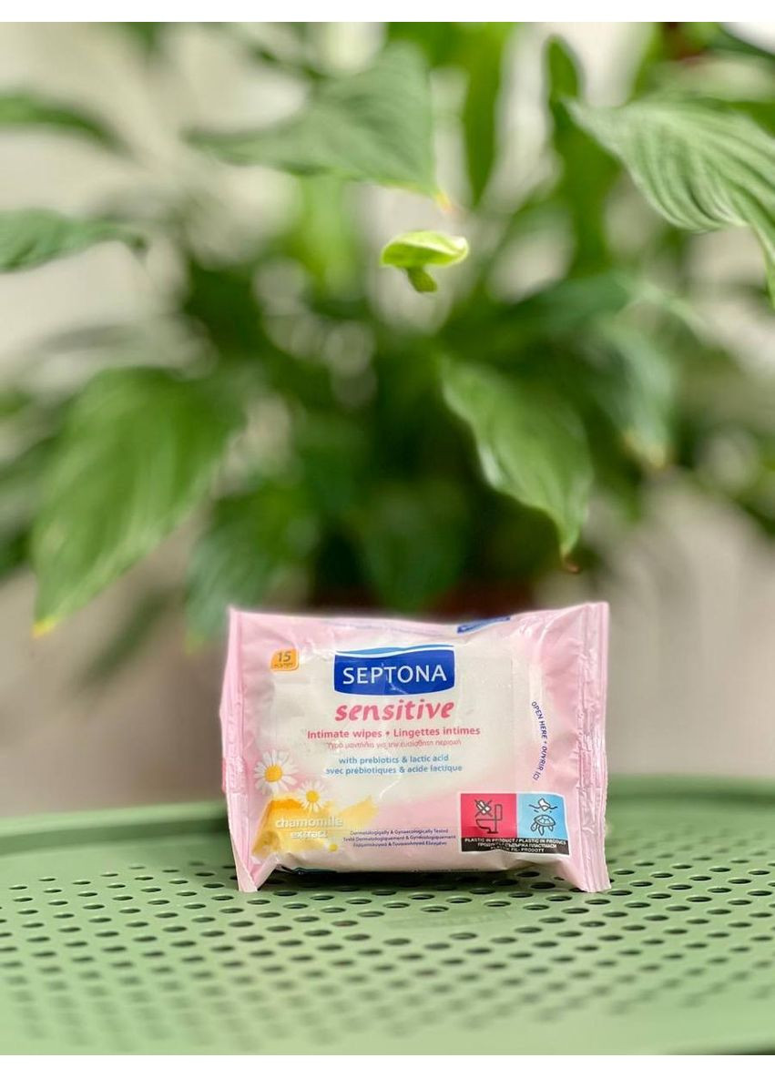 Влажные салфетки для интимной гигиены Sensitive 15 шт. Septona (361078497)