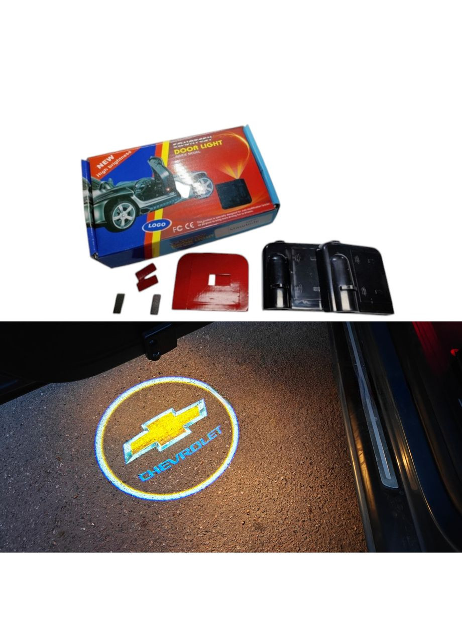 Лазерная подсветка на дверях автомобиля с логотипом Chevrolet (330255113)