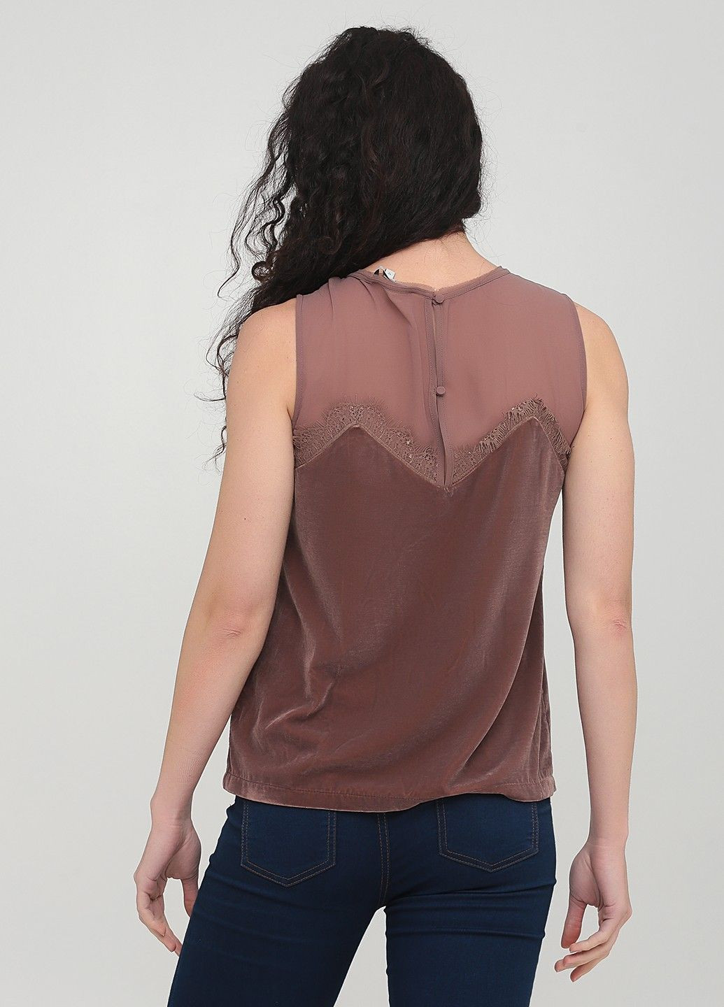 Темно-бежевая блуза No Brand