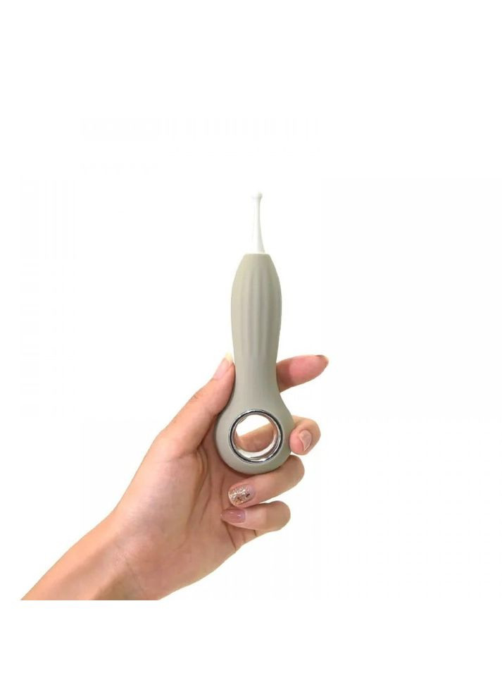 Вібратор для клітора з коливаннями та 3-ма змінними насадками, силікон Velvet Lure, сірий Sweet Em (332201559)