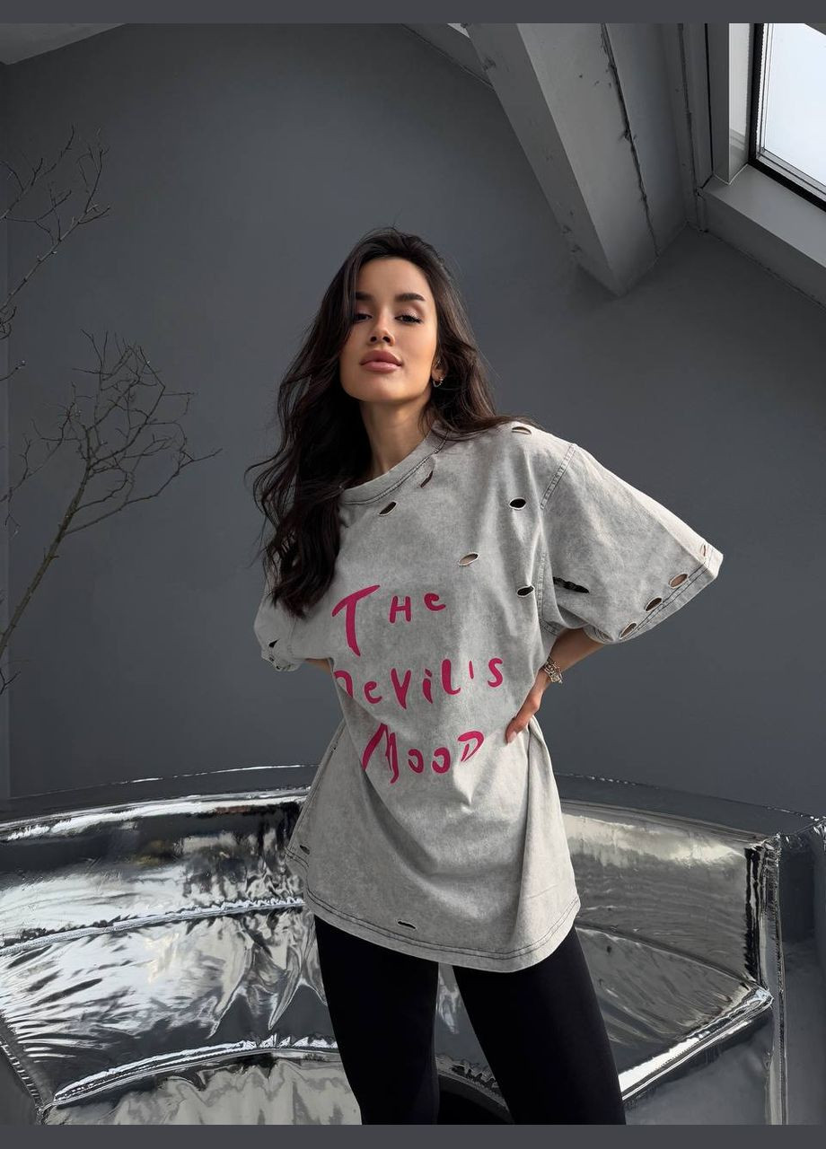 Жіноча сіра футболка No Brand - (333830423)