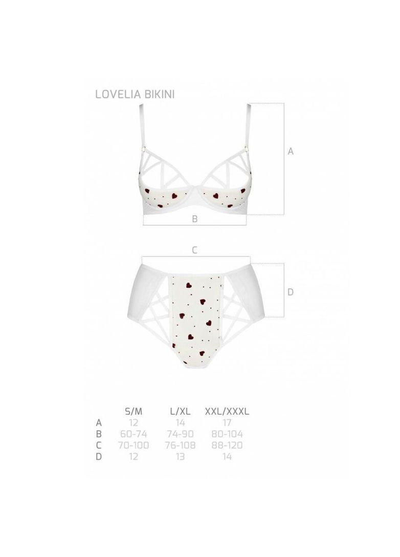Белый демисезонный эротический комплект с рисунком lovelia bikini white - cherrylove Passion