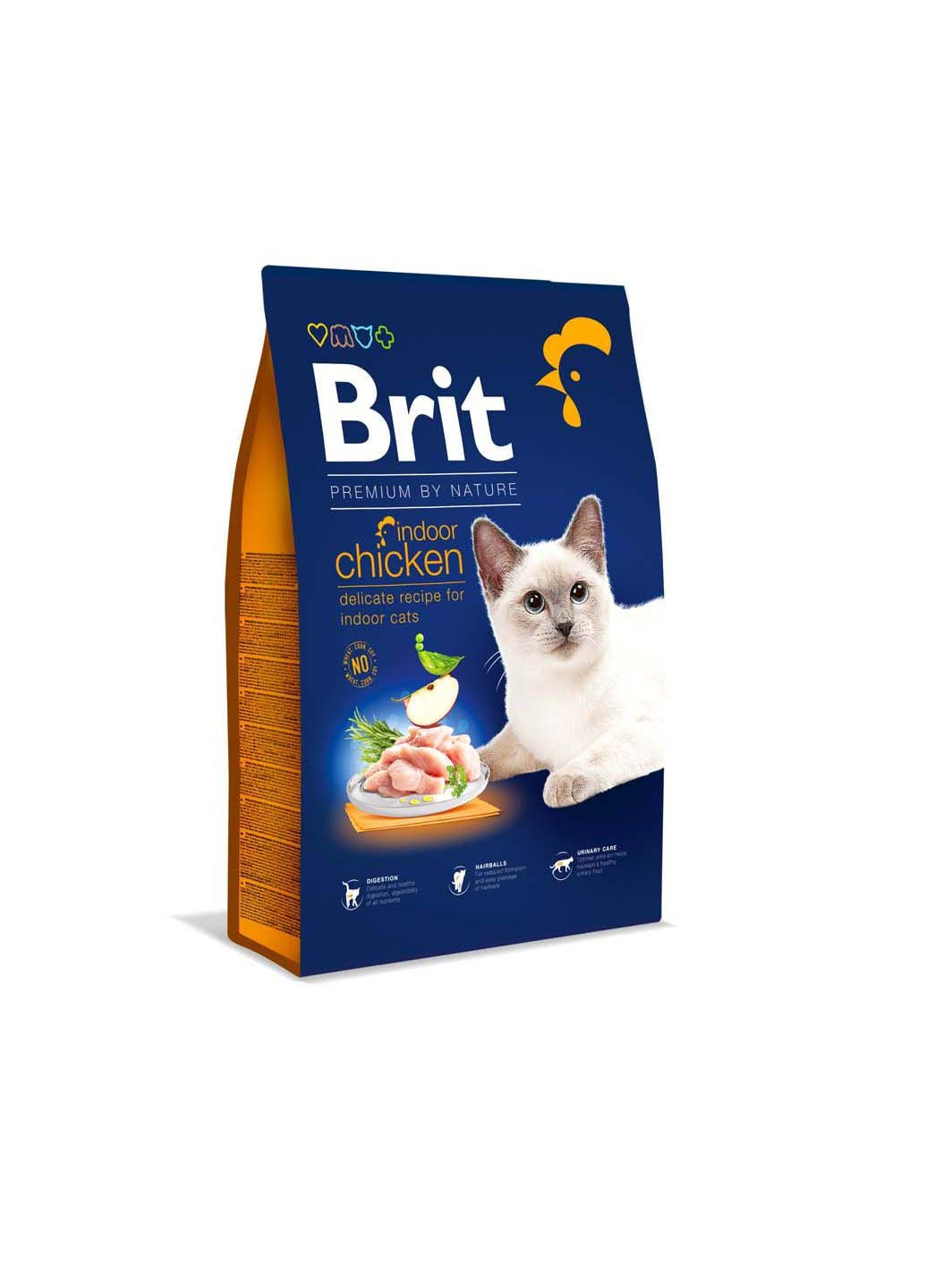 Сухой корм для кошек живущих в помещении by Nature Cat Indoor с курицей 8 кг Brit Premium (286472906)