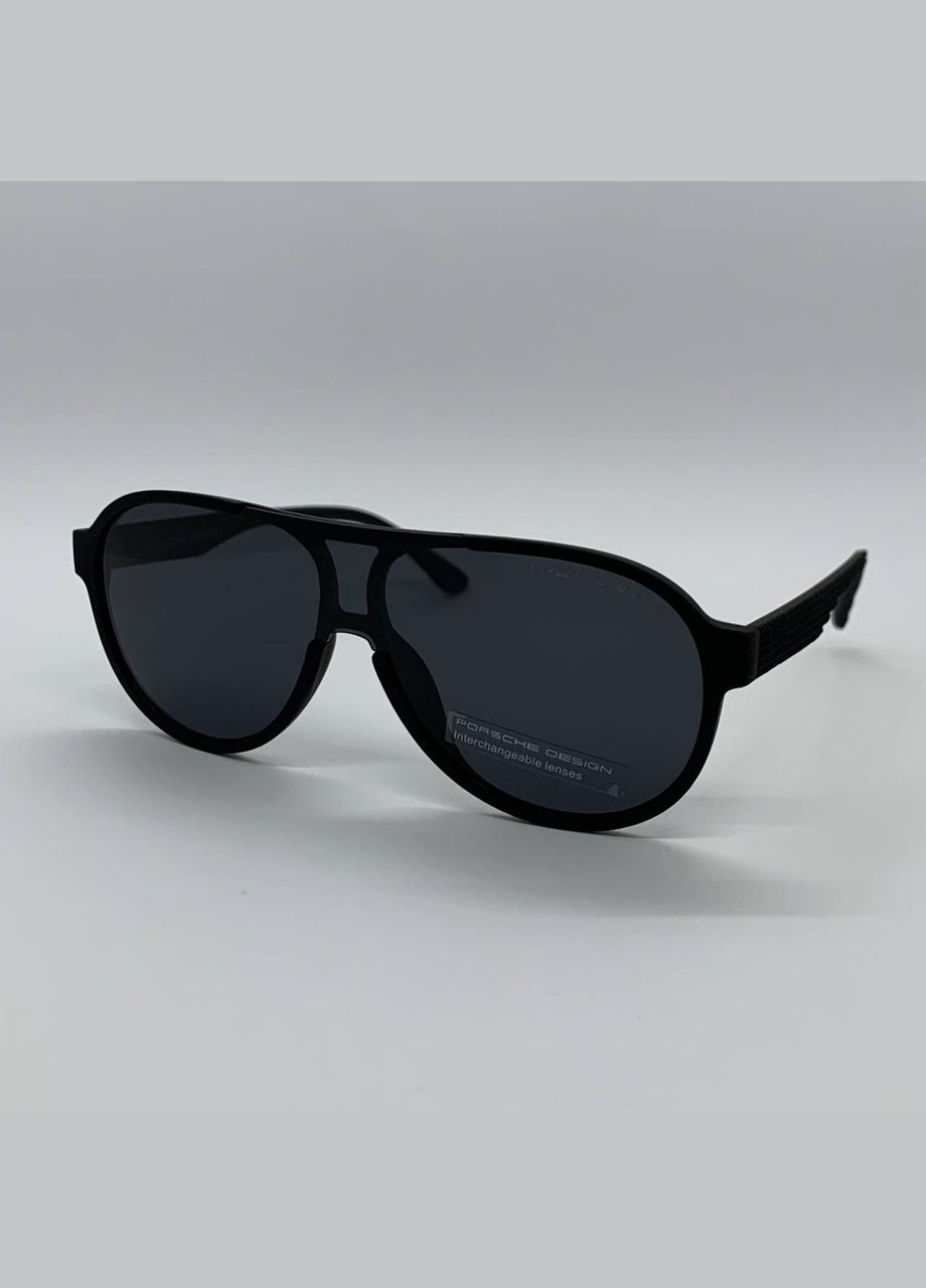 Чоловічі сонцезахисні окуляри з поляризацією та UV400-захистом | Стильні окуляри в чорній оправі No Brand 208-1 (341527323)