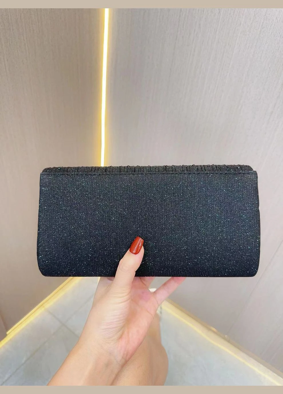 Святковий чорний клатч з камінцями No Brand (322414662)