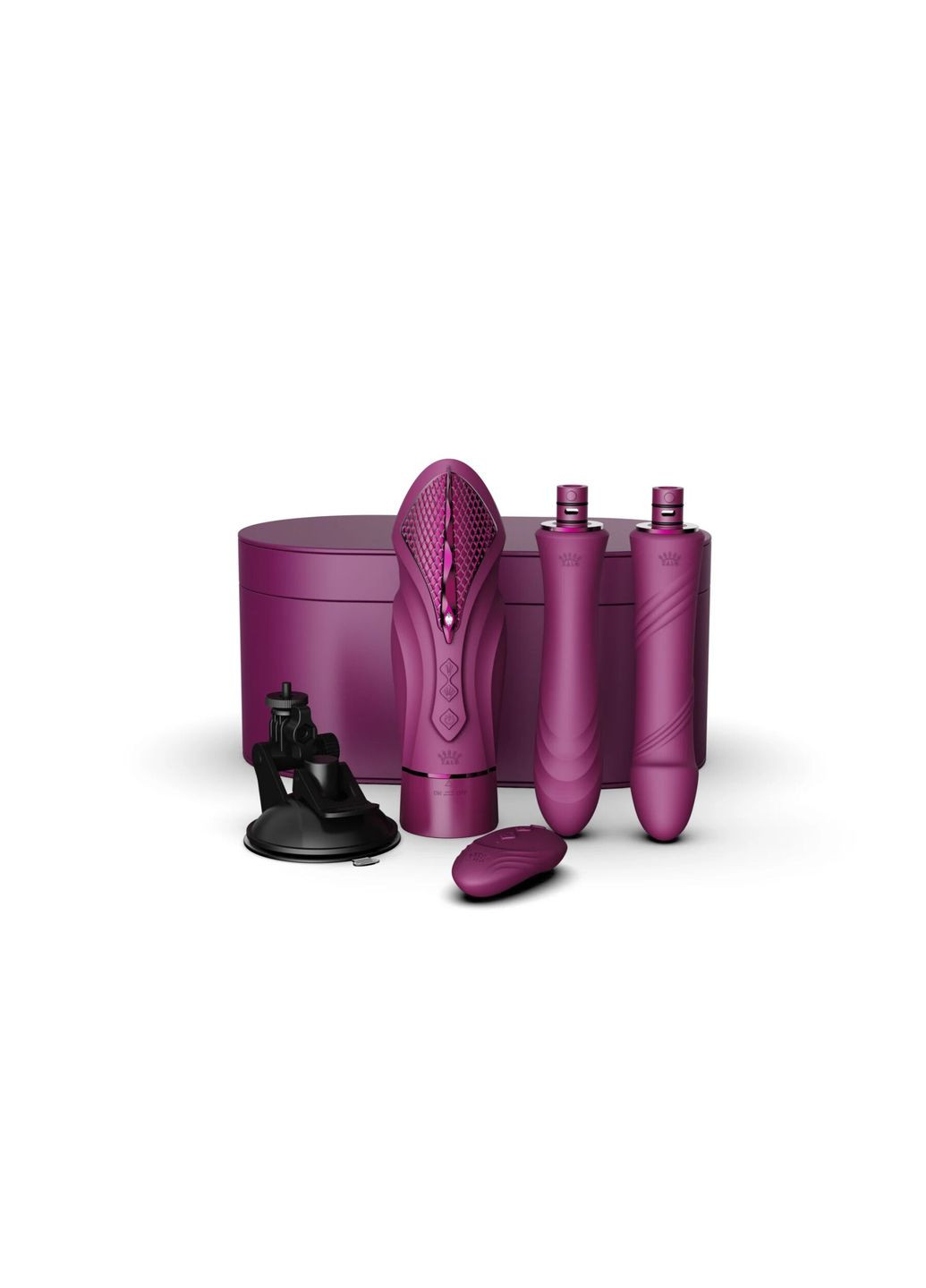 Компактна смарт секс-машина Sesh Velvet Purple, 2 насадки, пульт ДК, кристал Swarovski - CherryLove Zalo (332209243)