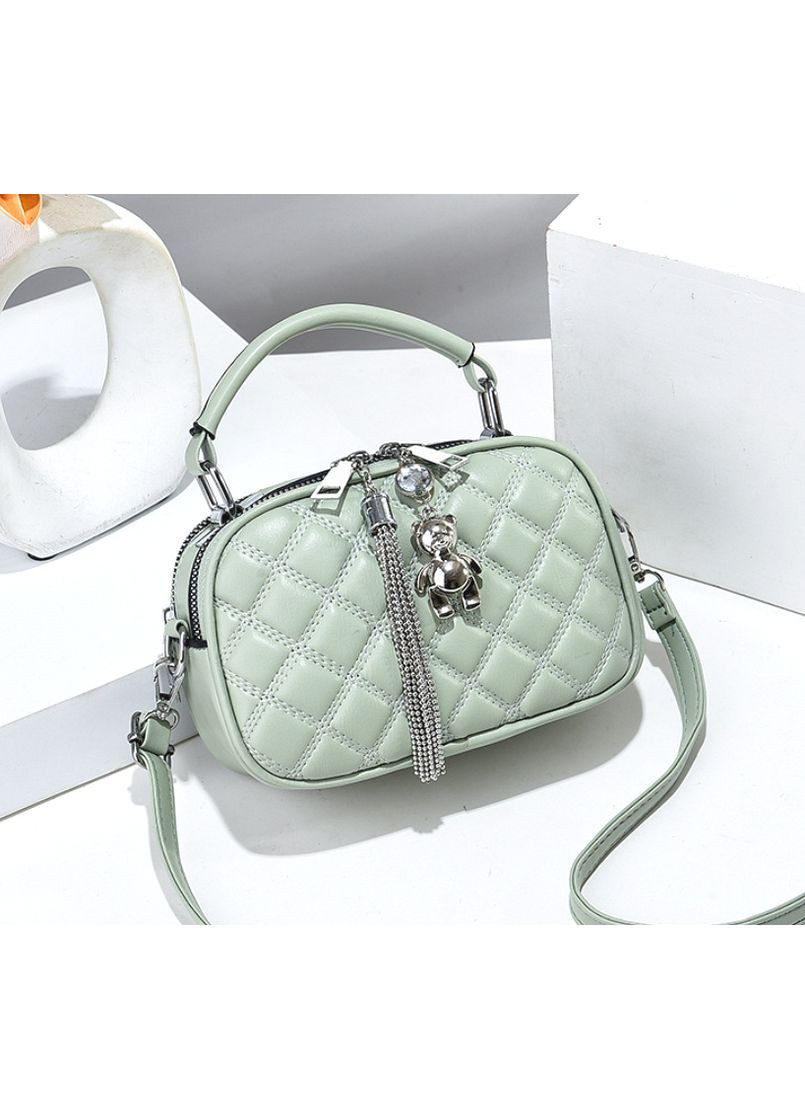 Жіноча міні сумочка клатч на плече м'ята сумка з брелоком ведмедиком ProDobro (363260169)