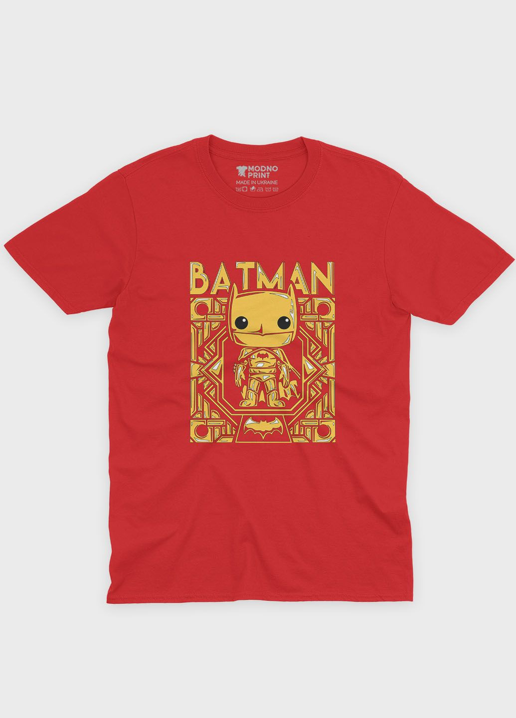Красная демисезонная футболка для девочки с принтом супергероя - бэтмен (ts001-1-sre-006-003-004-g) Modno
