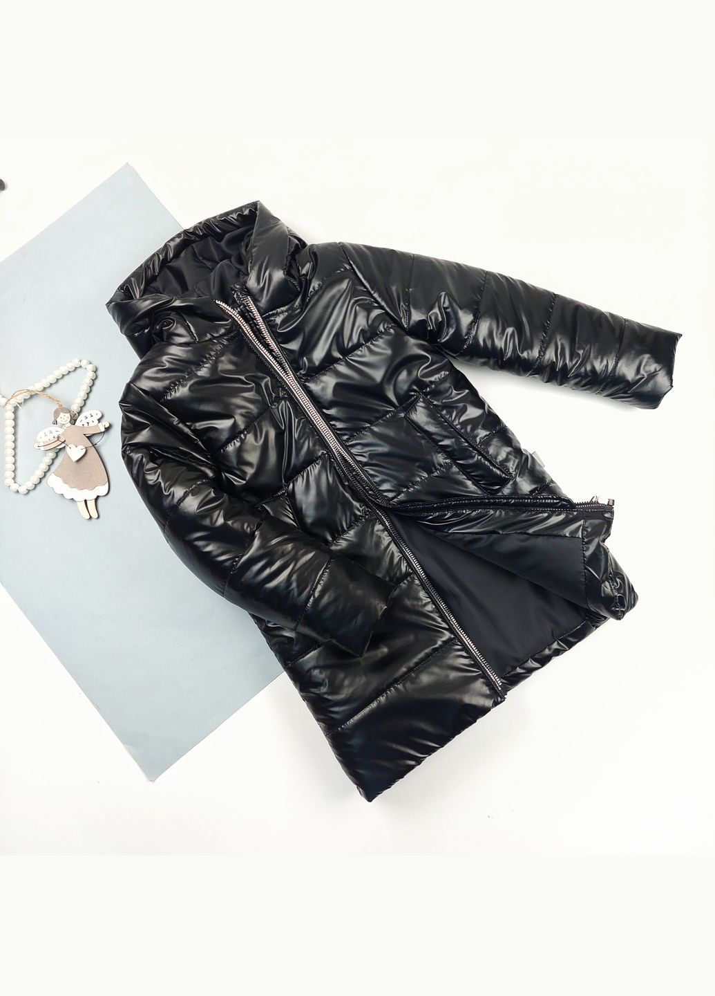 Черная зимняя пальто на синтепоне зимний 416013 Marakas