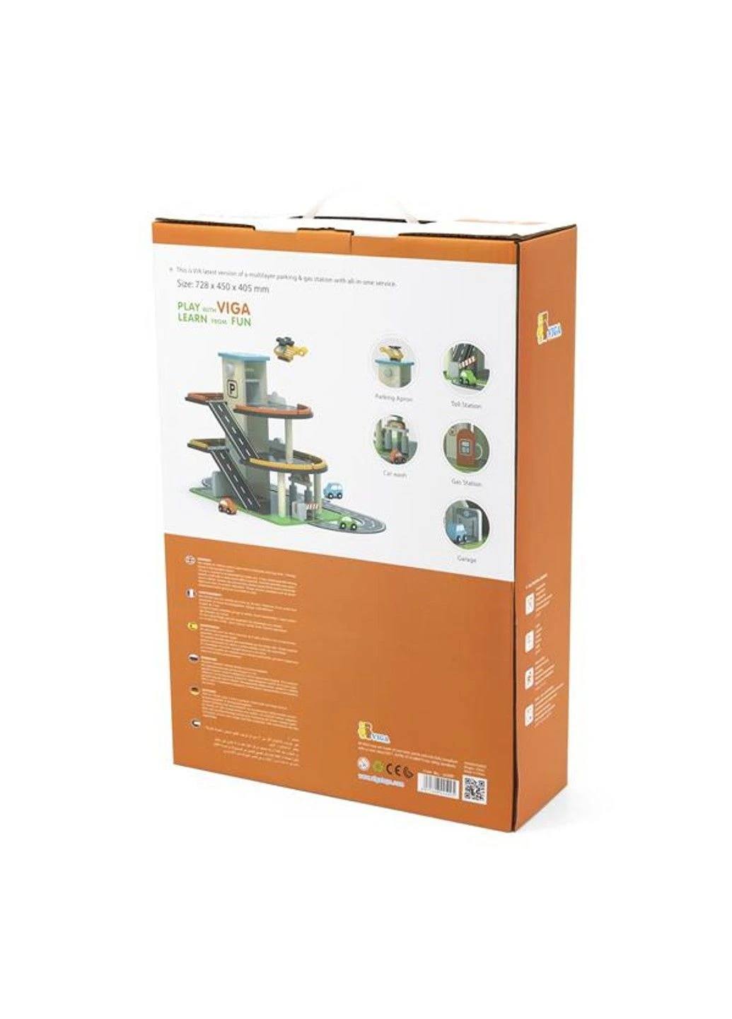 Дерев'яний паркінг з АЗС (44509) Viga Toys (333708341)